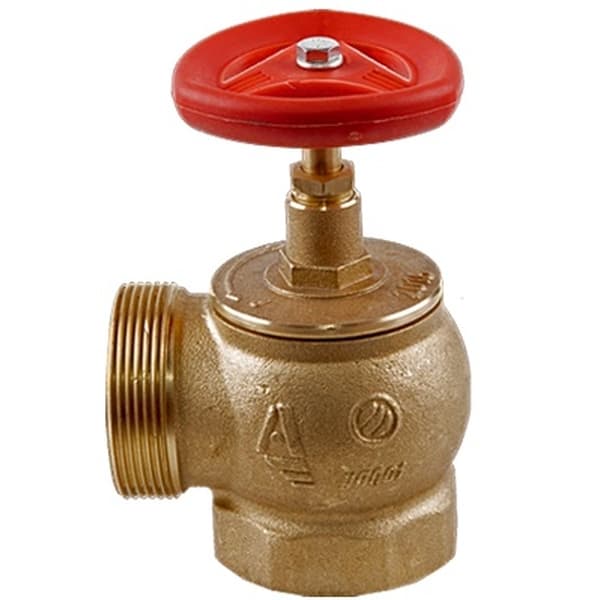 Клапан пожарный латунь угловой 90° КПЛМ 65-1 Ду 65 1,6 МПа муфта-цапка