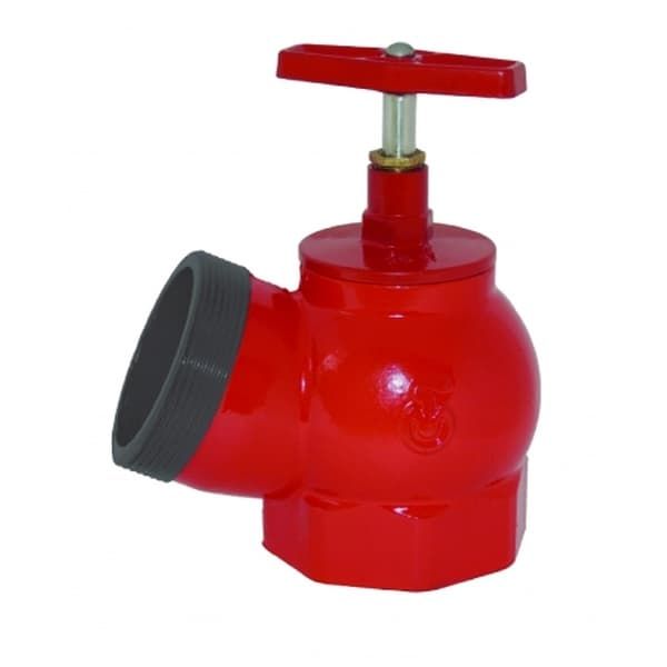 Клапан пожарный чугун угловой 125° ПК65 Ду 65 1,6 МПа муфта-цапка
