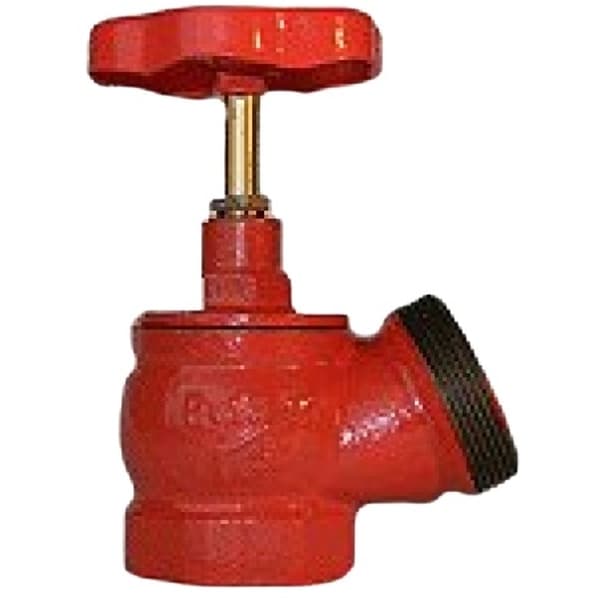Клапан пожарный чугун угловой 125° КПЧ 65-1 Ду 65 1,6 МПа муфта-цапка с датчиком положения