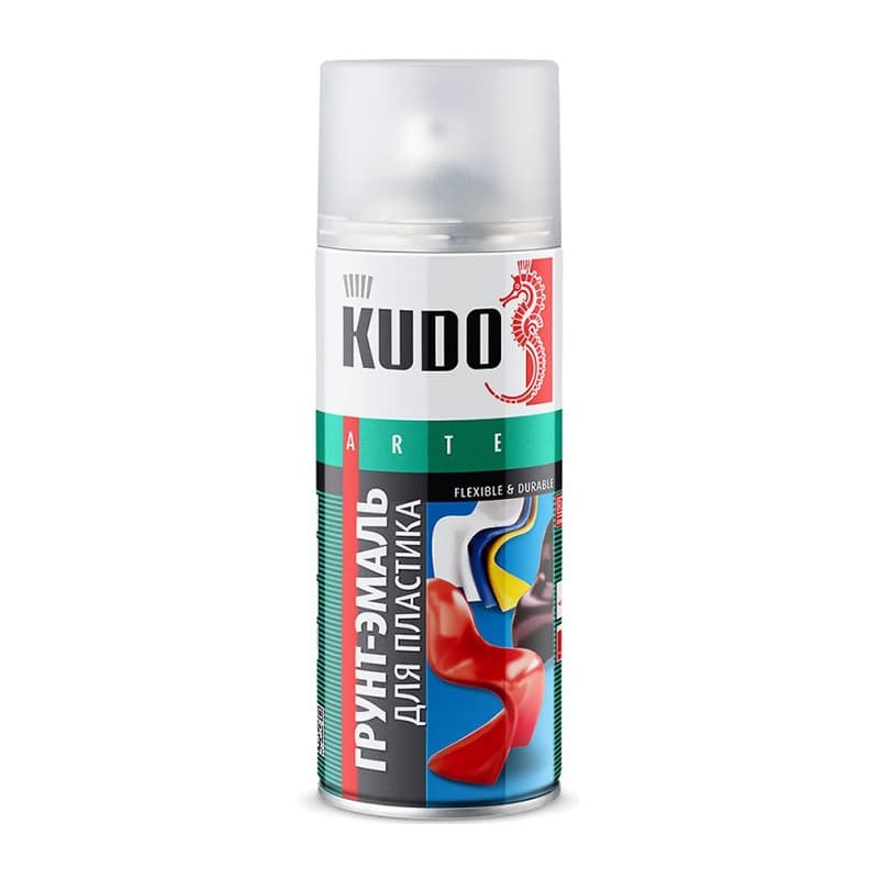 Грунт-эмаль аэрозольная для пластика Kudo KU-6001 серая (0,52 л)