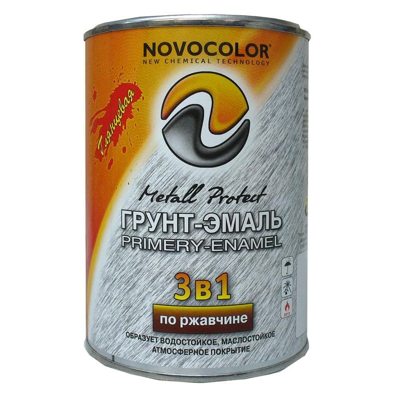 Грунт-эмаль Novocolor 3 в 1 глянцевая шоколадный (1 кг)