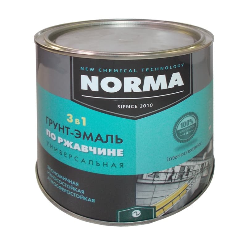 Грунт-эмаль Novocolor НОРМА 3 в 1 матовая черная (1,9 кг)