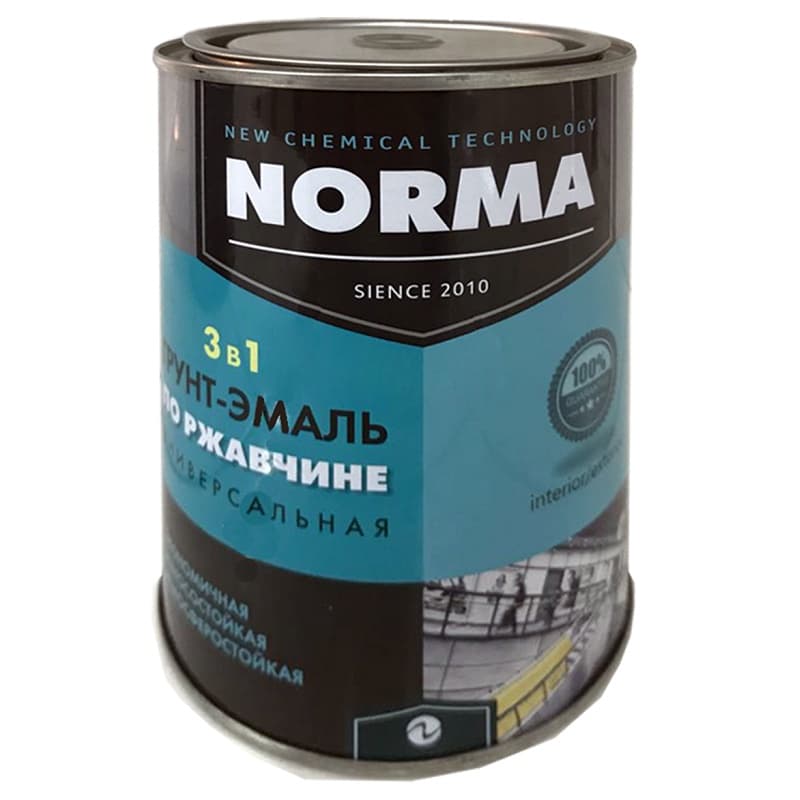 Грунт-эмаль Novocolor НОРМА 3 в 1 матовая белая (1 кг)