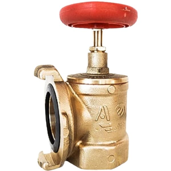 Клапан пожарный латунь угловой 90° КПАЛ 50 Ду 50 1,6 МПа муфта/соединительная головка 50 мм